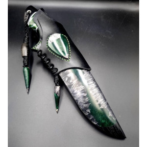 ЗНАХАР V ніж ручної роботи Павла Гончаренка, сталь s390 в нержавіючому дамаску, 66 HRC. Photo 2